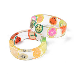 Transparenter Harz-Frucht-Fingerring für Frauen&nbsp;RJEW-T022-024