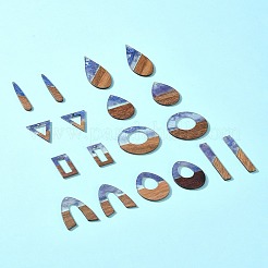 18 pz 9 stili resina trasparente e pendenti in legno di noce&nbsp;RESI-FS0001-78