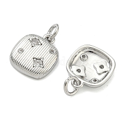 Breloques en laiton zircon cubique transparent&nbsp;KK-D229-03P