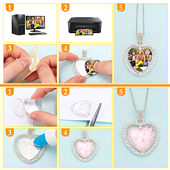 DIY Sublimation Blanko Legierung Anhänger Halskette Herstellungsset&nbsp;DIY-PH0022-70