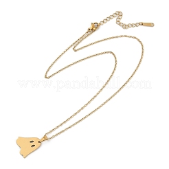 Serie halloween 202 catena in acciaio inossidabile ciondolo fantasma collane&nbsp;NJEW-S005-01G-C