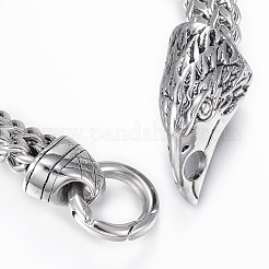 Bracciali a maglie con catena a grano a due livelli in acciaio inossidabile 304&nbsp;BJEW-H524-07