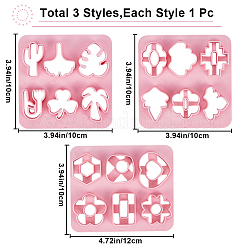 3 stücke 3 stil blatt/blume/kaktus abs kunststoff plastilin werkzeuge&nbsp;CELT-GF0001-02
