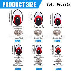 Ovale Sicherheitsaugen aus Kunststoff/Harz zum Basteln&nbsp;DIY-GL0005-64B