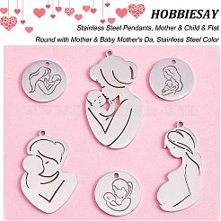 6 pendentif en acier inoxydable 304 pour la fête des mères&nbsp;STAS-PH0004-44