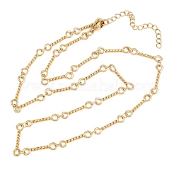 Colliers à maillons torsadés en acier inoxydable 304 de 4 mm pour femmes et hommes&nbsp;NJEW-Z115-06G