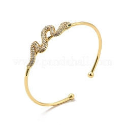 Schlangen-Manschettenarmband aus klarem Zirkonia&nbsp;BJEW-E032-04G