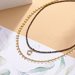 2 Stück 2 Stil 304 Edelstahl Mond & Stern Anhänger Halsketten Set&nbsp;NJEW-JN04030