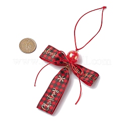 Decorazioni natalizie in poliestere grosgrain con ciondolo a croce&nbsp;HJEW-JM02609-01