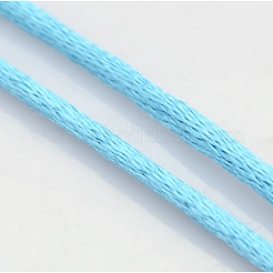 Cordons fil de nylon tressé rond de fabrication de noeuds chinois de macrame rattail&nbsp;NWIR-O001-B-10