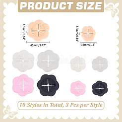 10 pinza para camisa con forma de flor de PVC&nbsp;FIND-WH0173-477