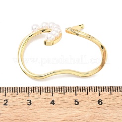 Messing Micro Pave Zirkonia Manschette offene Ringe&nbsp;RJEW-C158-03G