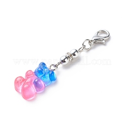 Decorazioni pendenti orsetto in resina colore sfumato trasparente&nbsp;HJEW-JM00765