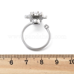 Drehbare offene Manschettenringe mit Schneeflockenmotiv für Damen&nbsp;RJEW-S402-11P