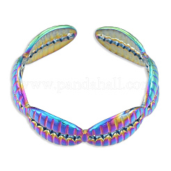 Bague ouverte en acier inoxydable 304 avec placage ionique (IP) pour femme&nbsp;RJEW-N038-102M
