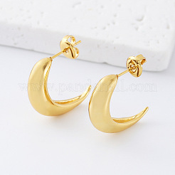 Boucles d'oreilles à tige en acier inoxydable 304 en forme de C pour femmes&nbsp;VT5151