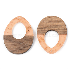 Pendentifs en résine transparente et bois de noyer&nbsp;RESI-S389-014A-B04