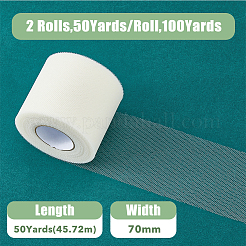 Rubans élastiques en maille déco en polyester de 50 mètre&nbsp;SRIB-WH0011-129A