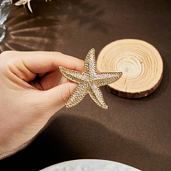 4 broche en alliage en forme d'étoile de mer&nbsp;JEWB-FH0002-85G
