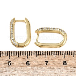 Orecchini a cerchio ovali in ottone con micro pavé di zirconi cubici trasparenti&nbsp;EJEW-C152-04G