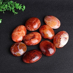 Natürlicher roter Achat ovaler Handschmeichler Reiki poliert Heilung Taschen-Sorgenstein&nbsp;PW-WG0D36A-01