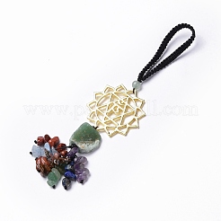 Pierres brutes mélangées naturelles et pierres mélangées décorations pendentif gland&nbsp;HJEW-P014-01G