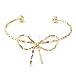 Bracelets de manchette en laiton bowknot&nbsp;BJEW-D039-37C-G