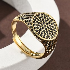 Anillos de puño de circonita cúbica micro pavé de latón para mujer&nbsp;RJEW-A069-13G
