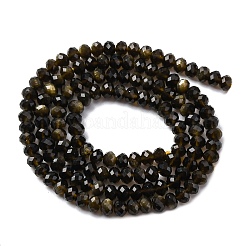 Natürliche goldenen Glanz Obsidian Perlen Stränge&nbsp;G-G139-B24-01
