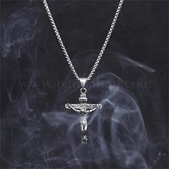 Croix pendentif collier avec jésus crucifix religieux collier sacro-saint charme cou chaîne bijoux cadeau pour anniversaire pâques thanksgiving jour&nbsp;JN1109A