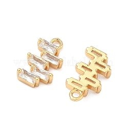 Ciondoli rettangolari a zigzag con zirconi cubici in ottone&nbsp;KK-A286-08G
