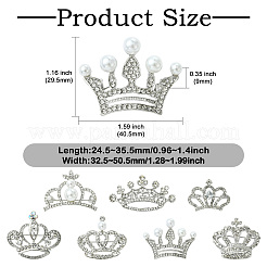 7 spilla a forma di corona con strass di cristallo in 7 stili con perle di plastica&nbsp;JEWB-CJ0003-19