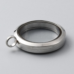 Medaillonanhänger aus Edelstahl 304&nbsp;STAS-WH0044-13B-P