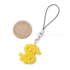 Pendentifs décoratifs en perles de verre en forme de signe dollar&nbsp;HJEW-MZ00149