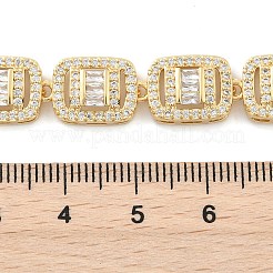 Messing-Gliederkette mit Mikropflaster und Zirkonia für Damen&nbsp;NJEW-C081-01G