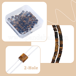 2 Strang natürliche Tigerauge Perlenstränge&nbsp;G-PA0001-73