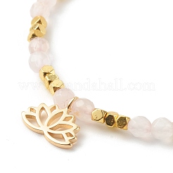 Ensembles de bracelets extensibles en quartz rose naturel et rhodonite&nbsp;BJEW-JB06255-01