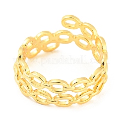 Hohle ovale offene Manschettenringe aus Messing&nbsp;RJEW-Q781-09G