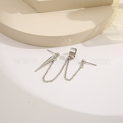 Cône alliage alliage double piercing gland chaîne manchette crawler grimpeur cartilage boucles d'oreilles&nbsp;WG04085-06