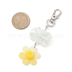 4 Stück lächelnde Blume und Schleife aus Acryl-Anhänger-Dekoration&nbsp;HJEW-JM03857