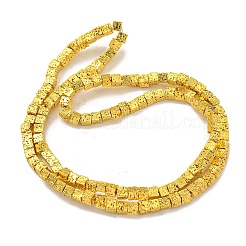 Fili di perle di roccia lavica naturale elettrodeposta&nbsp;G-E602-03C-A