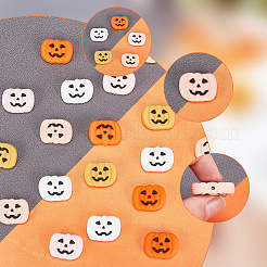 20 Stück 5 Farben Kürbis-Jack-o'-Laterne Halloween Lebensmittelqualität umweltfreundliche Silikonperlen&nbsp;SIL-AR0001-10