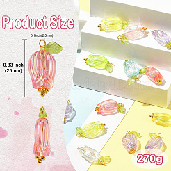 200 pendentif en plastique ABS transparent&nbsp;PALLOY-CJ00120