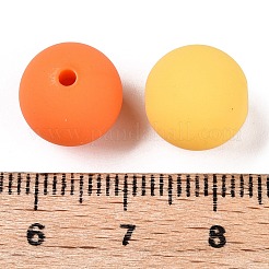 Perles acryliques en silicone imitées de style caoutchouté&nbsp;MACR-T048-01B-16