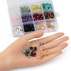 Kits de fabricación de pulseras de cuentas de chip de piedra mixta de diy&nbsp;DIY-FS0002-17