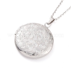 Colliers pendentifs médaillons en acier inoxydable 304 anti-ternissement&nbsp;NJEW-F239-02P