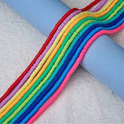 10 Strang 10 Farben flache runde handgemachte Polymer Clay Perlen&nbsp;CLAY-SZ0002-04B