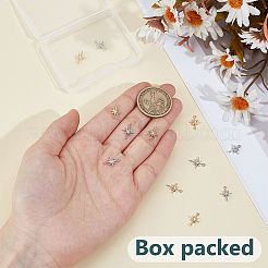 12 Stück 2 Farben Messing Micro Pavé klare Zirkonia Verbinder Charms&nbsp;KK-BC0014-94