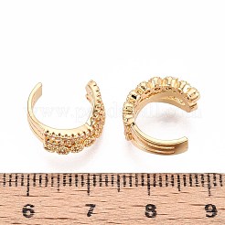 Messing Micro Pave klare Zirkonia Manschette Ohrringe&nbsp;EJEW-T047-80G
