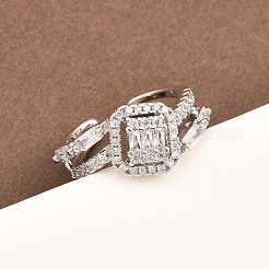 Bagues de manchette en laiton micro pavé de zircone cubique pour femmes&nbsp;RJEW-Z113-51P